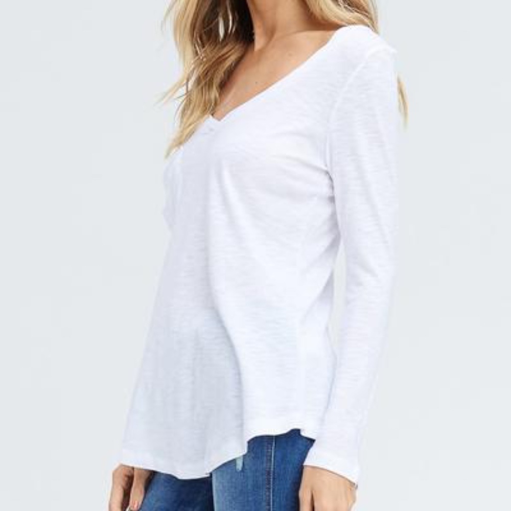 Long Sleeve Tee- White - Picture 2 of 2